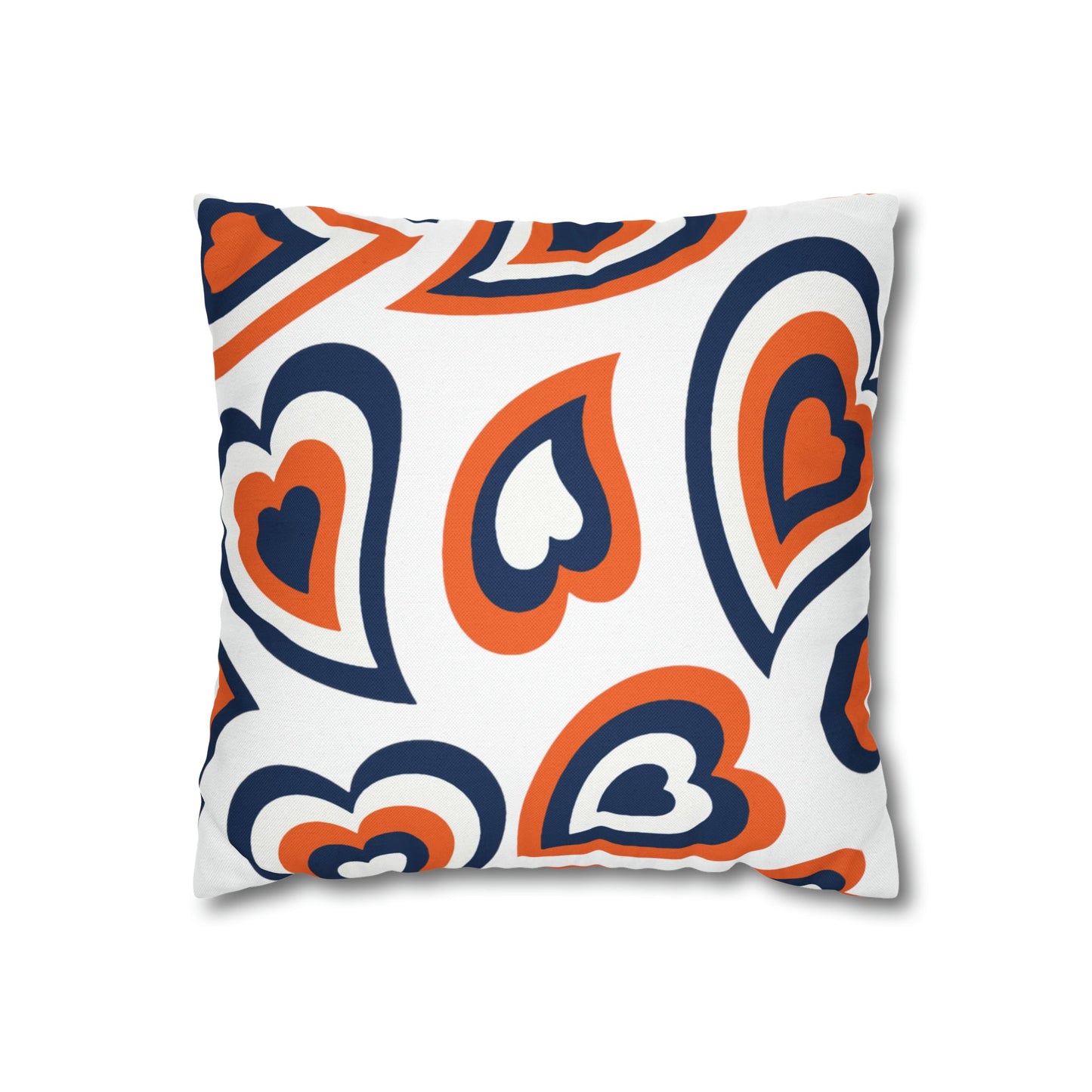 Retro Heart Pillow - Navy & Orange, Heart Pillow, Hearts, Valentine's Day, Syracuse, UVA, Bucknell, Auburn and Illinois Bed Party Pillow,