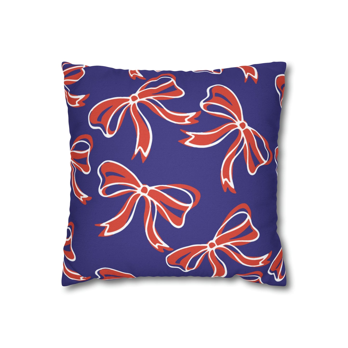 Trendy Bow College Pillow Cover - Dorm Pillow, Graduation Gift, Bed Party Gift, Acceptance Gift, College Gift, Clemson, Orange & Purple