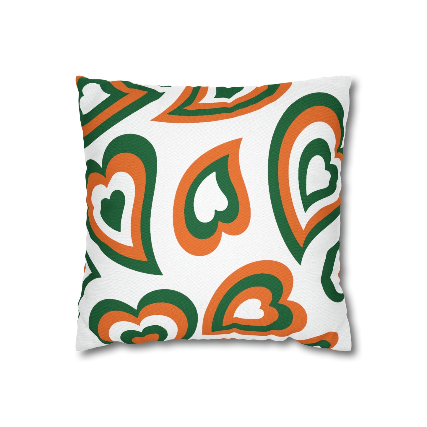 Retro Heart Pillow - Green and Orange, Heart Pillow, Hearts, Valentine's Day, Miami Hurricanes, Bed Party Pillow, Sleepaway Camp Pillow,Camp