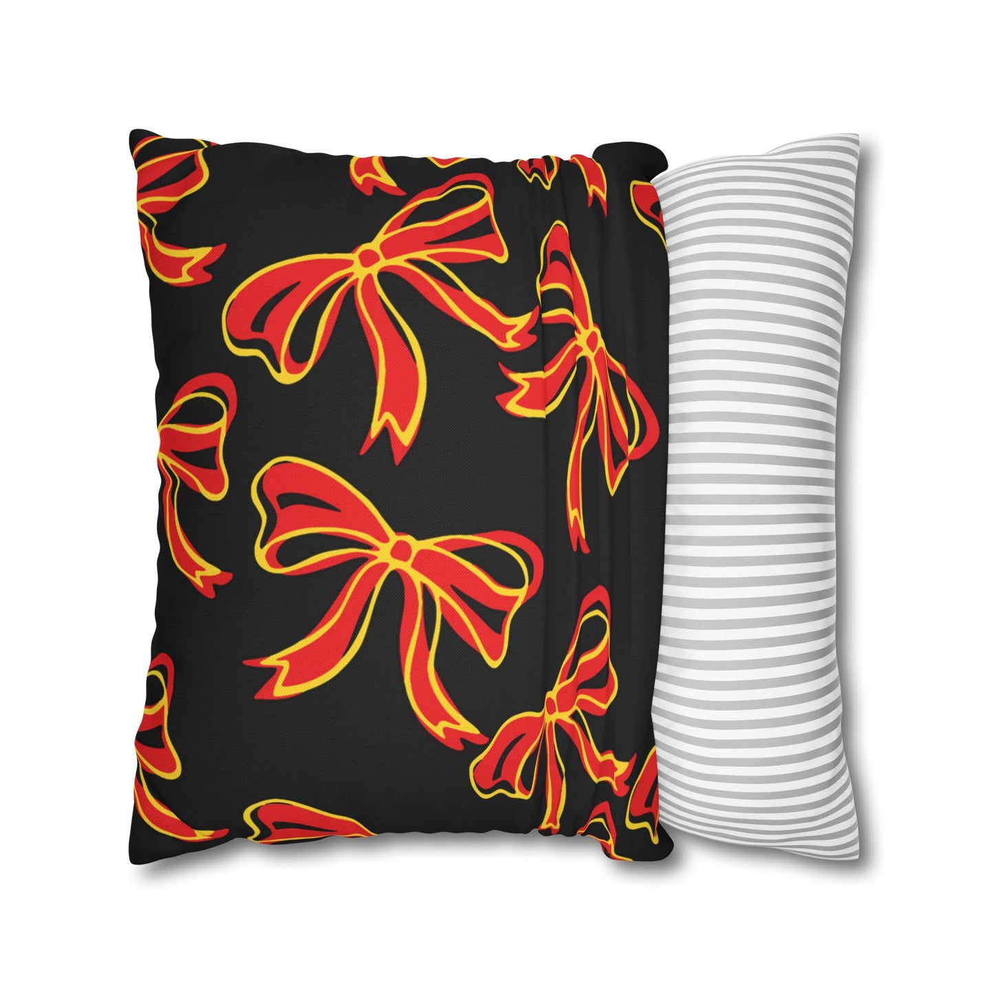 Trendy Bow College Pillow Cover - Dorm Pillow, Graduation Gift, Bed Party Gift, Acceptance Gift, College Gift, Maryland, Terps, Terrapins