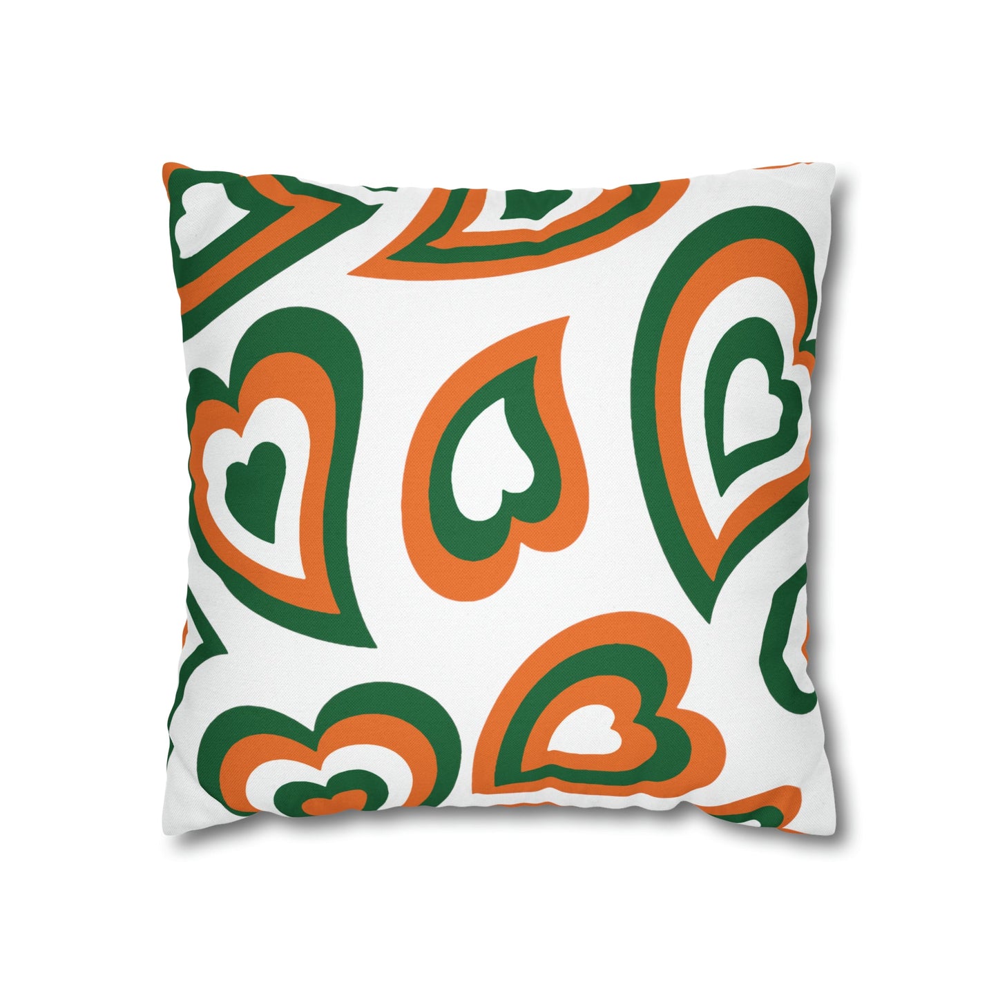 Retro Heart Pillow - Green and Orange, Heart Pillow, Hearts, Valentine's Day, Miami Hurricanes, Bed Party Pillow, Sleepaway Camp Pillow,Camp