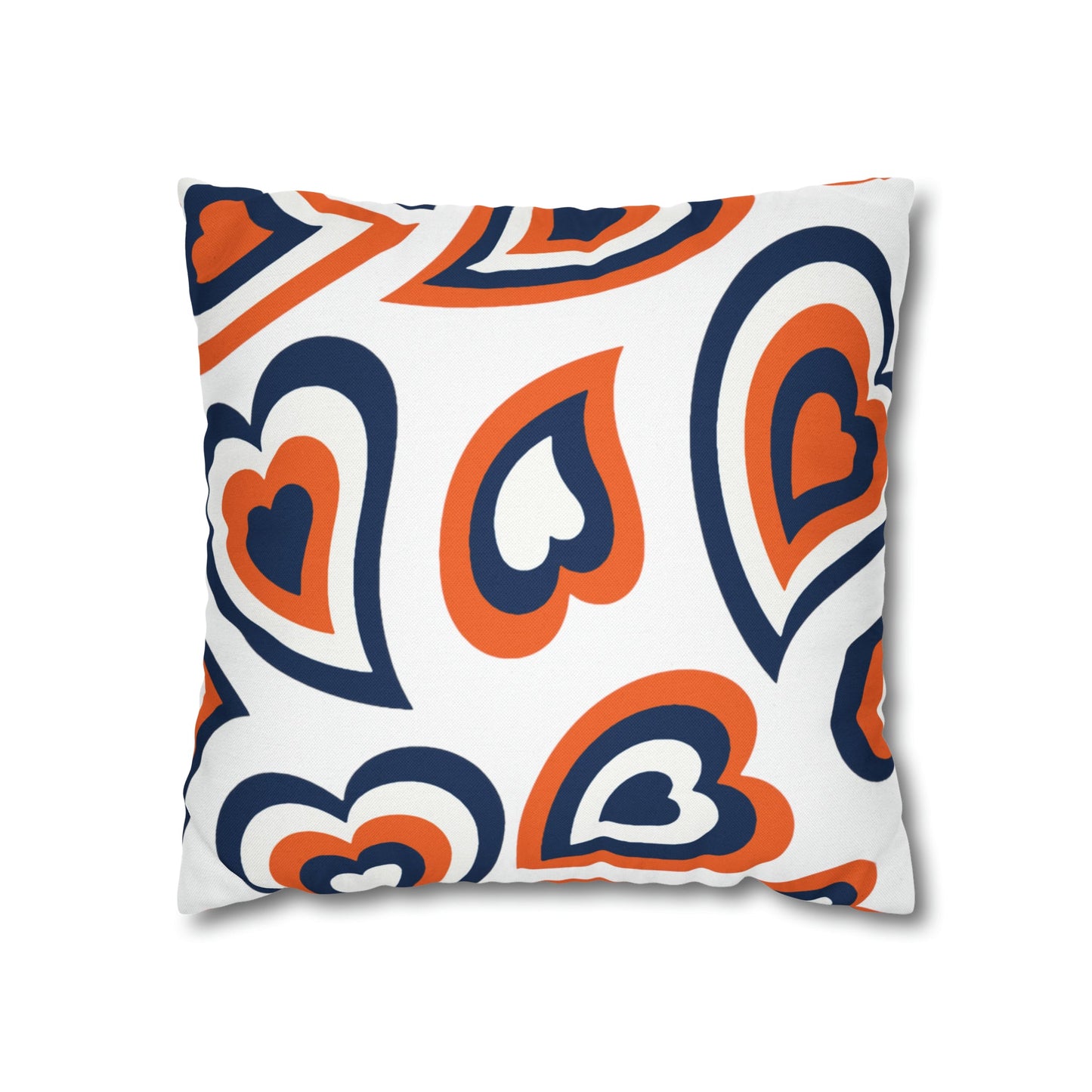 Retro Heart Pillow - Navy & Orange, Heart Pillow, Hearts, Valentine's Day, Syracuse, UVA, Bucknell, Auburn and Illinois Bed Party Pillow,