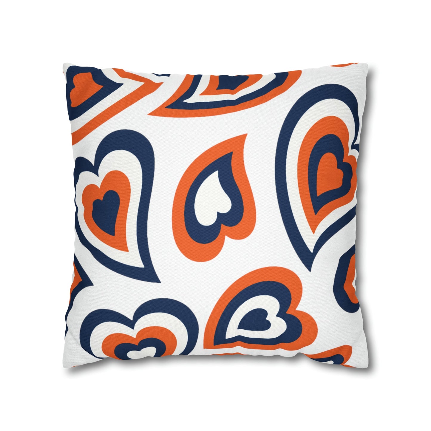 Retro Heart Pillow - Navy & Orange, Heart Pillow, Hearts, Valentine's Day, Syracuse, UVA, Bucknell, Auburn and Illinois Bed Party Pillow,