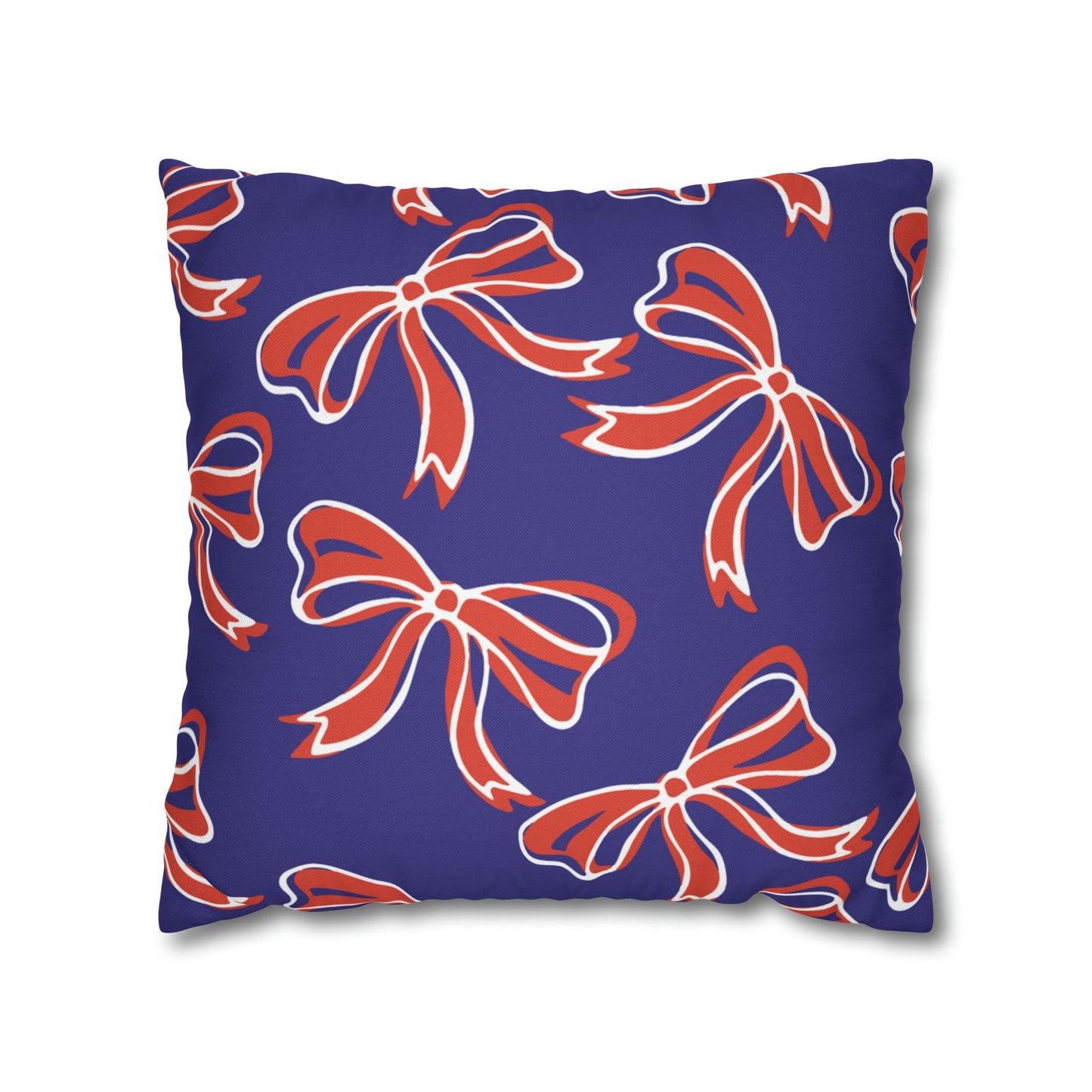 Trendy Bow College Pillow Cover - Dorm Pillow, Graduation Gift, Bed Party Gift, Acceptance Gift, College Gift, Clemson, Orange & Purple