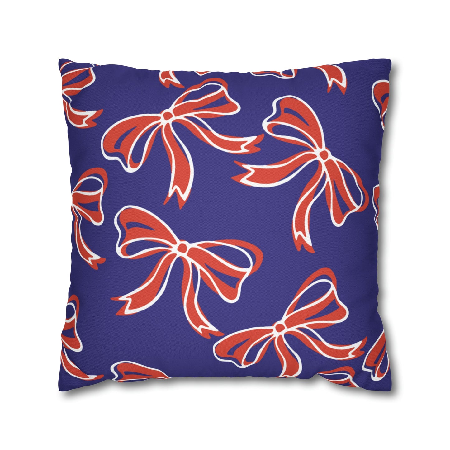 Trendy Bow College Pillow Cover - Dorm Pillow, Graduation Gift, Bed Party Gift, Acceptance Gift, College Gift, Clemson, Orange & Purple