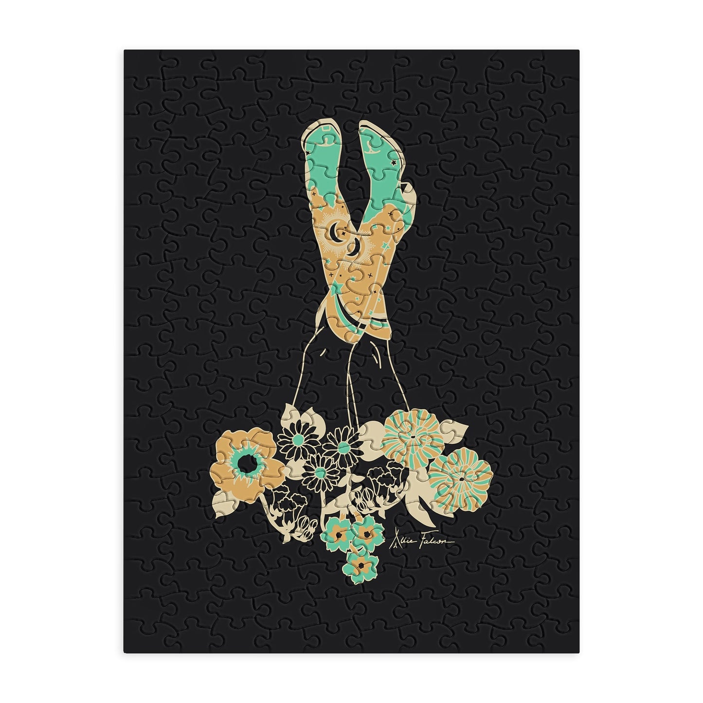 Love Stoned Cowboy Boots Emerald Jigsaw Puzzle (DS) DD