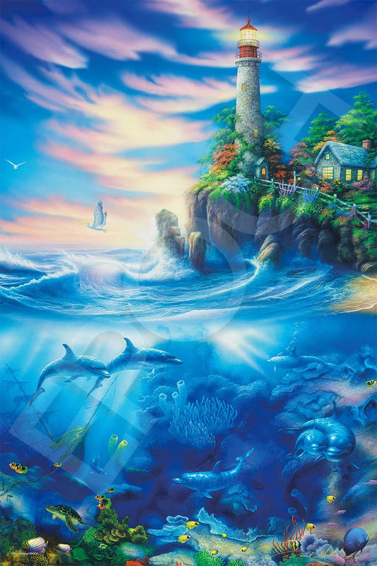 EPOCH 13-045S Jigsaw Puzzle Eternal Light Lighthouse David Miller Glow In The Dark 1000 Pieces