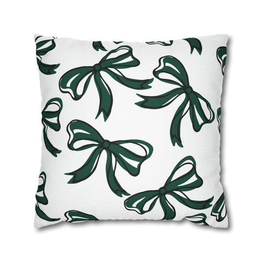 Trendy Bow College Pillow Cover - Dorm Pillow, Graduation Gift,Bed Party Gift,Acceptance Gift,College Gift, Michigan State, BING
