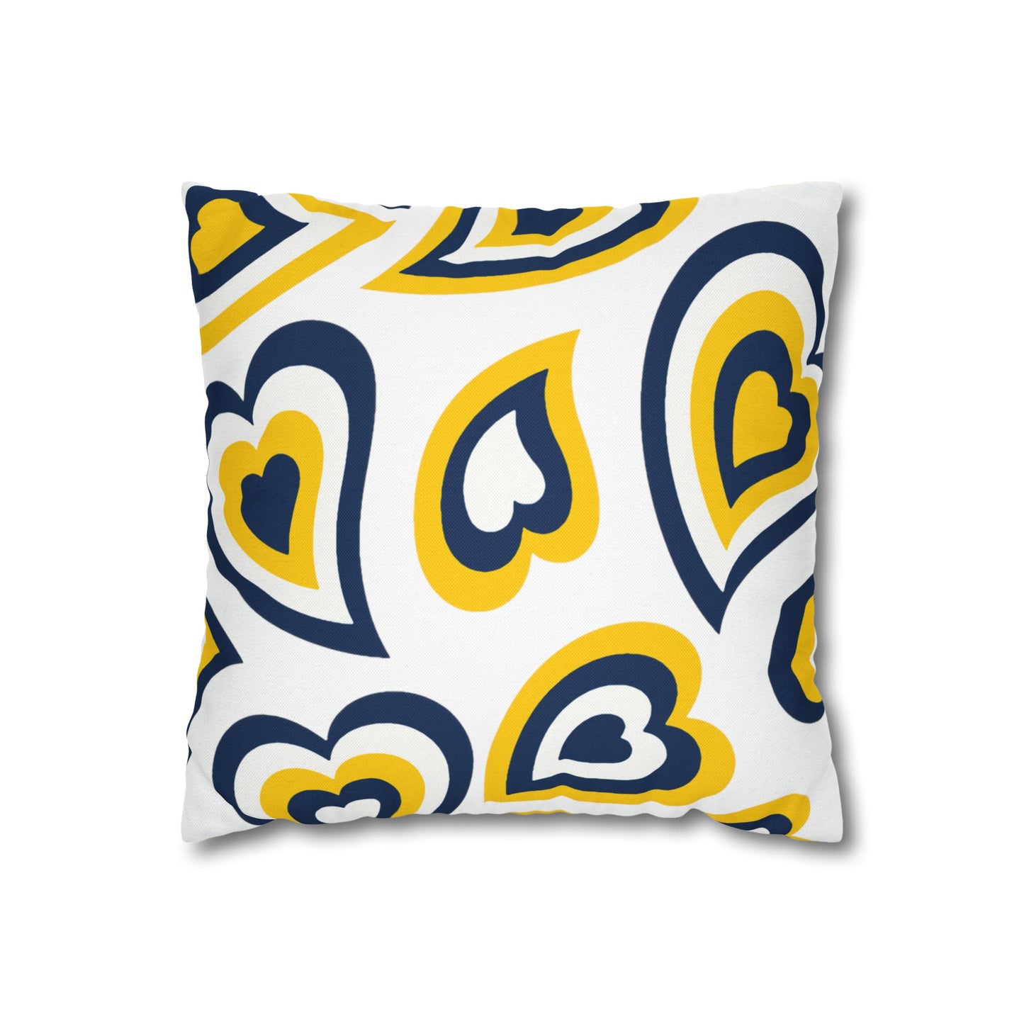 Retro Heart Pillow - Navy and Maize, Heart Pillow, Hearts, Valentine's Day, Michigan, Bed Party Pillow, Sleepaway Camp Pillow,Camp