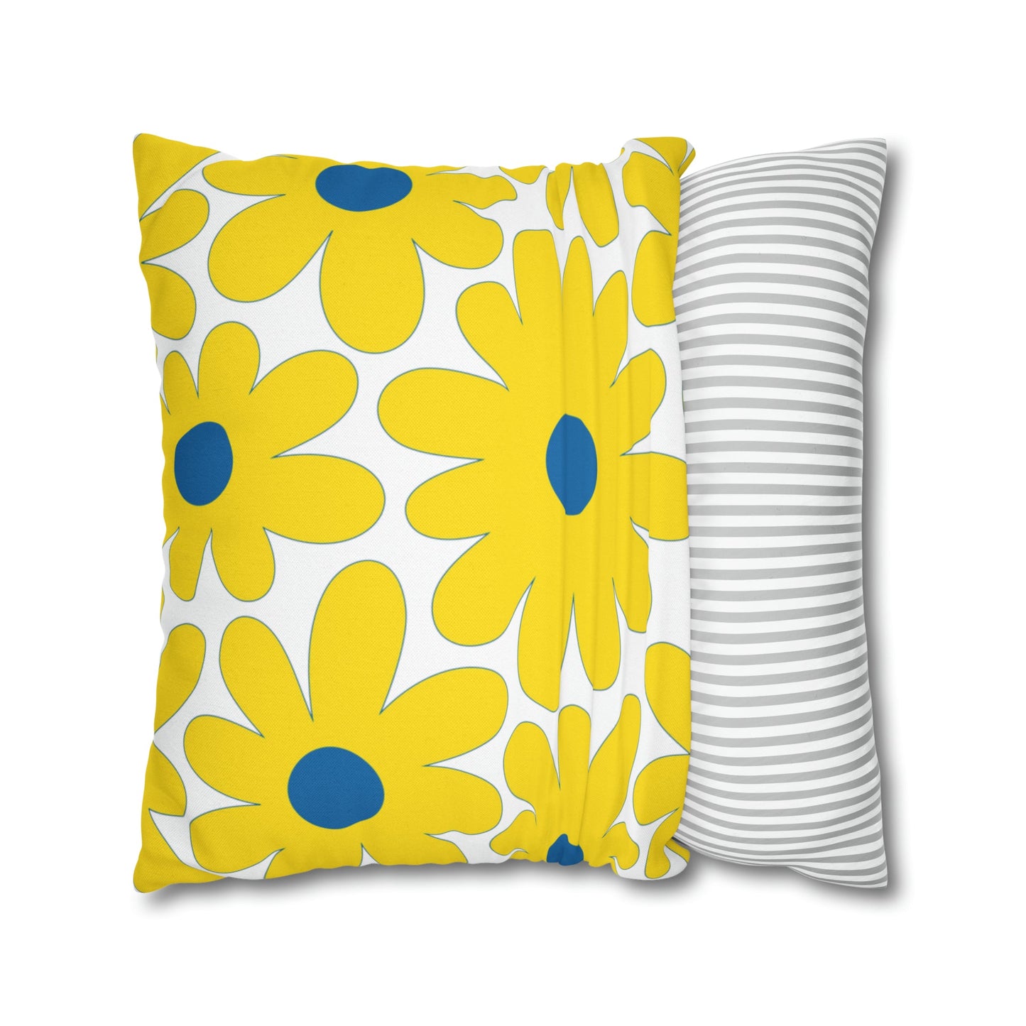 Two Color Double Sided Groovy Flower Pillow - College Dorm Pillow - Bed Party Pillow - Delaware