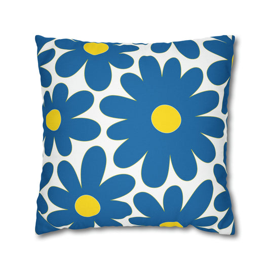 Two Color Double Sided Groovy Flower Pillow - College Dorm Pillow - Bed Party Pillow - Delaware