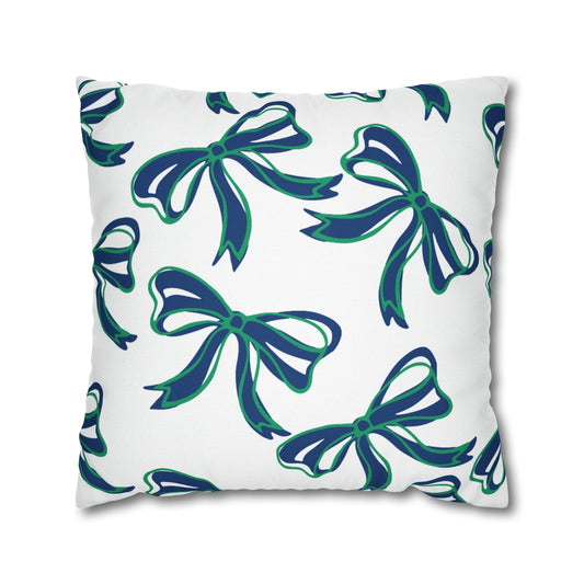 Trendy Bow College Pillow Cover - Dorm Pillow, Graduation Gift, Bed Party Gift, Acceptance Gift, College Gift, Florida Gulf Coast, FGCU