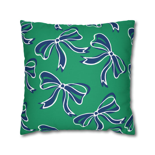 Trendy Bow College Pillow Cover - Dorm Pillow, Graduation Gift, Bed Party Gift, Acceptance Gift, College Gift, Florida Gulf Coast, FGCU