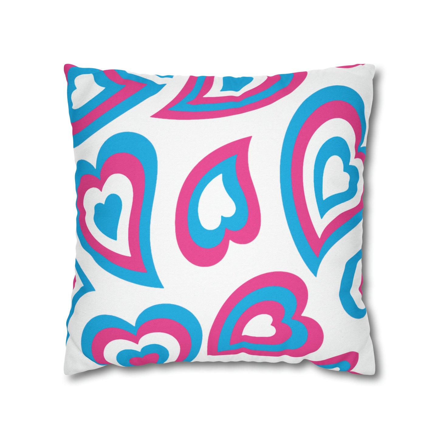 Retro Heart Pillow - Turquoise and Hot Pink, Heart Pillow, Hearts, Valentine's Day, Playroom Decor, Bed Party Pillow, Dorm Pillow