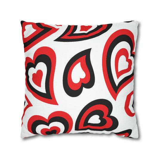 Retro Heart Pillow - Red and Black, Heart Pillow, Hearts, Valentines Day, Indiana, Wisconsin, Bed Party Pillow, Camp, dorm decor, Ohio State