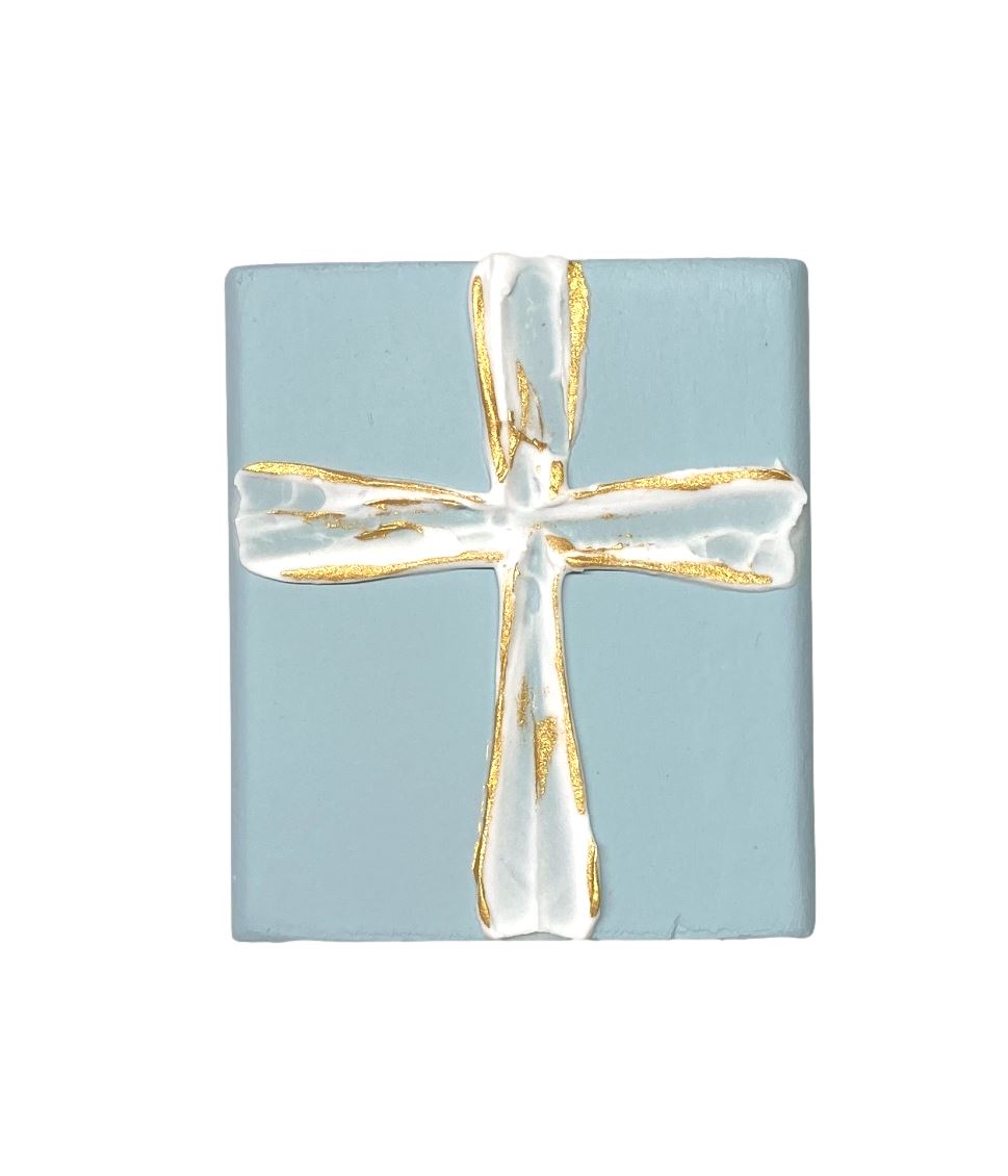 4x4 Cross Blocks Home Decor Michelle Allen Designs Vintage Blue