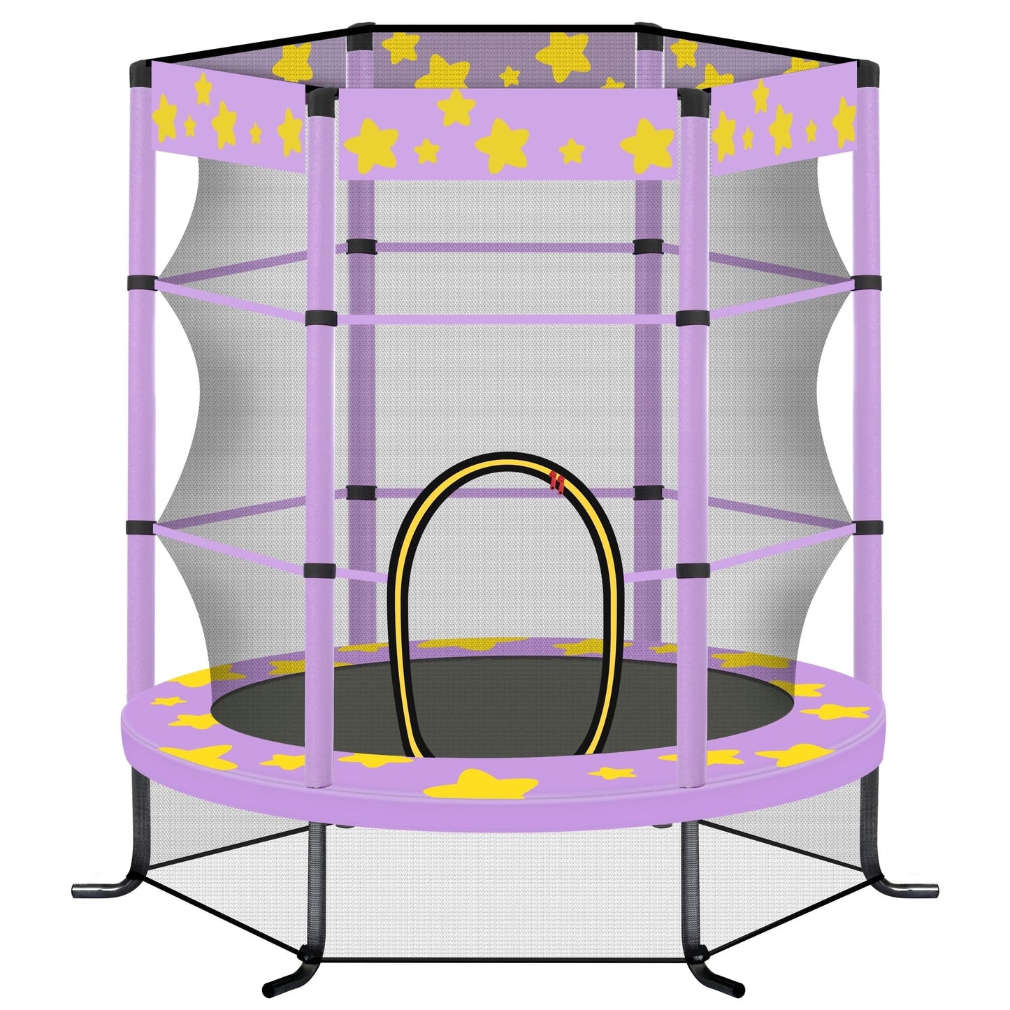 55' Trampoline for Kids, 5.5ft Indoor & Outdoor Small Toddler Trampoline with Safety Enclosure, Foam Handle, Baby Trampoline Toys, Birthday Gifts for Kids, Gifts for Boy and Girl, Age 1-8, Purple
