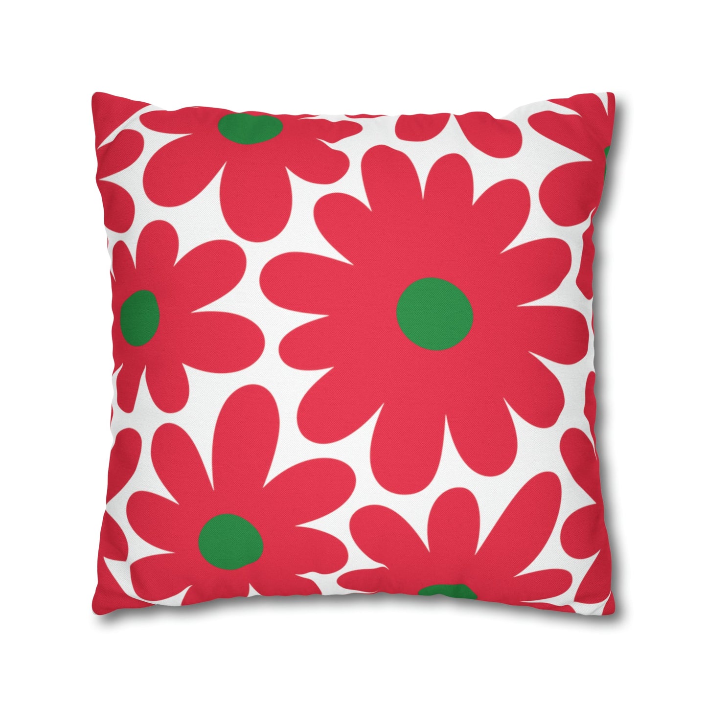 Two Color Double Sided Groovy Flower Pillow - College Dorm Pillow - Bed Party Pillow - Watermelon Color