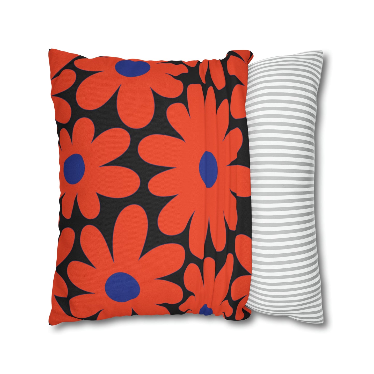Two Color Double Sided Groovy Flower Pillow - College Dorm Pillow - Bed Party Pillow - Florida