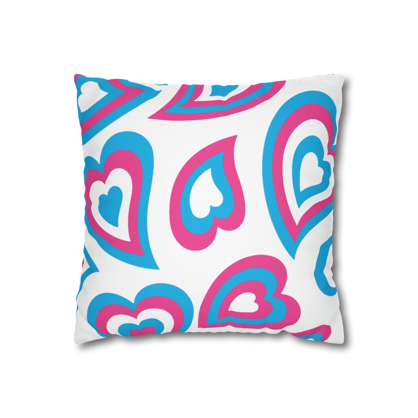 Retro Heart Pillow - Turquoise and Hot Pink, Heart Pillow, Hearts, Valentine's Day, Playroom Decor, Bed Party Pillow, Dorm Pillow