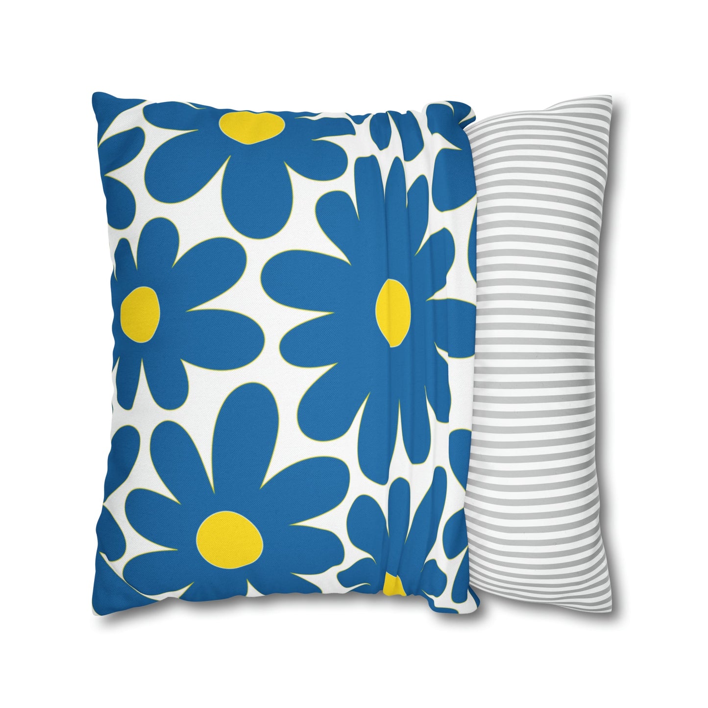 Two Color Double Sided Groovy Flower Pillow - College Dorm Pillow - Bed Party Pillow - Delaware