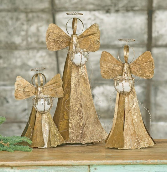 Gold Angel with Glass Christmas Decor Trade Cie Small